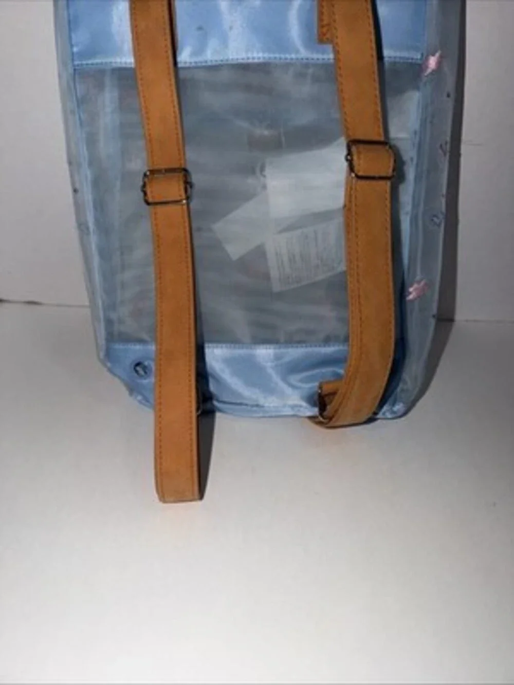 Disney Store Frozen 2 swim bag featuring a sheer mesh design and pink embroidery